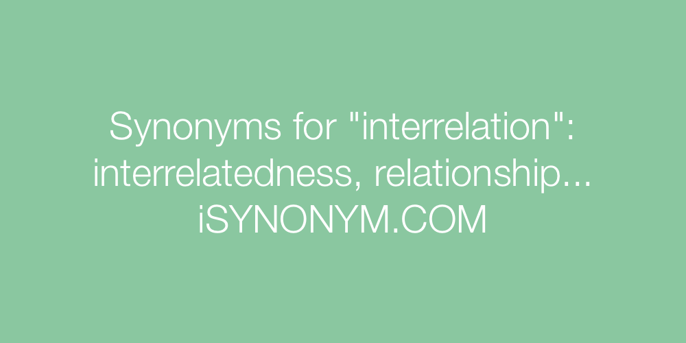 Synonyms interrelation