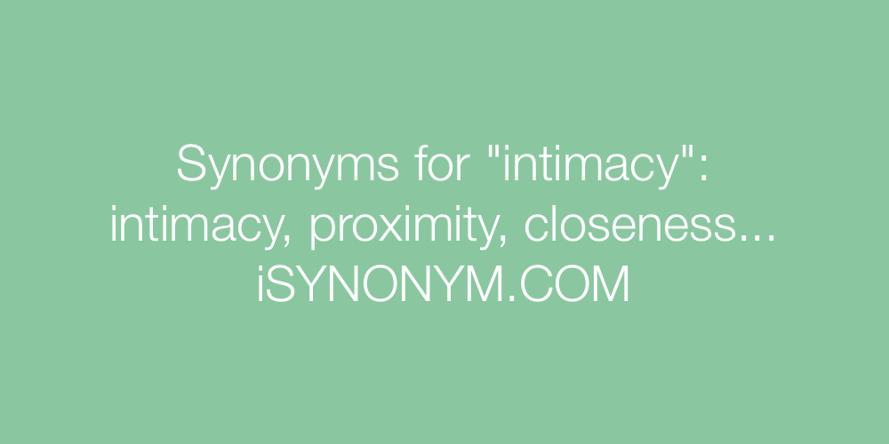 Synonyms intimacy