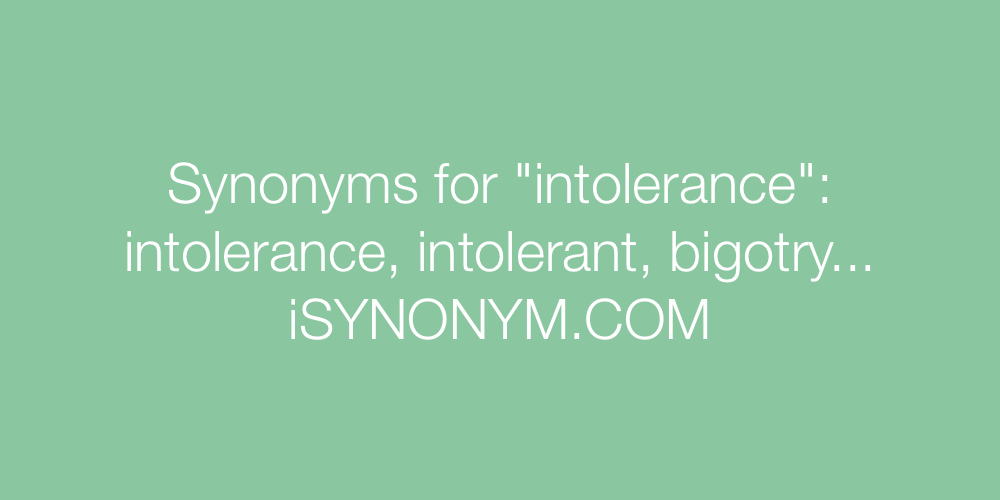 Synonyms intolerance