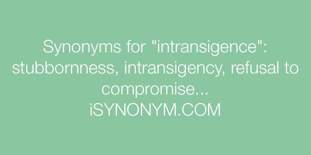 Synonyms intransigence