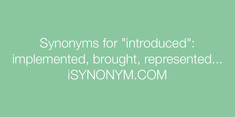 Synonyms introduced