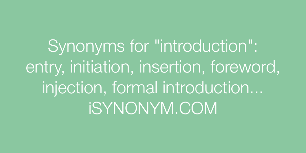 Synonyms introduction