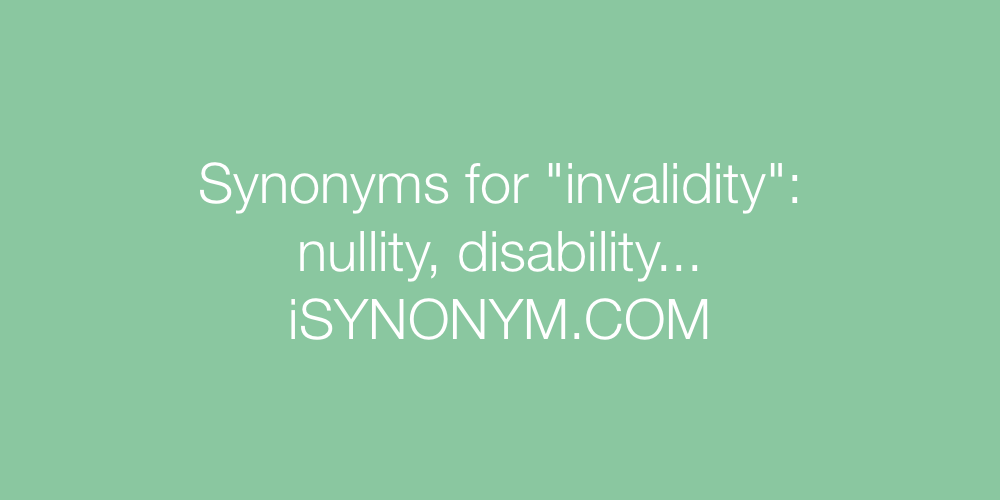 Synonyms invalidity
