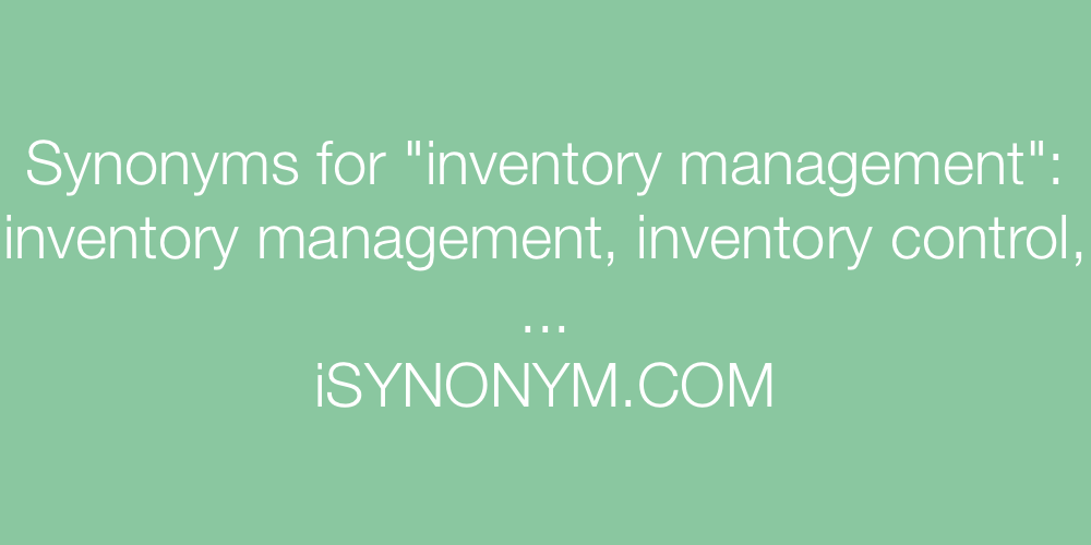 Synonyms inventory management