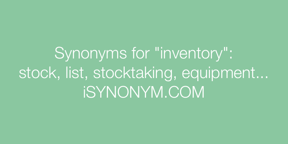 Synonyms inventory