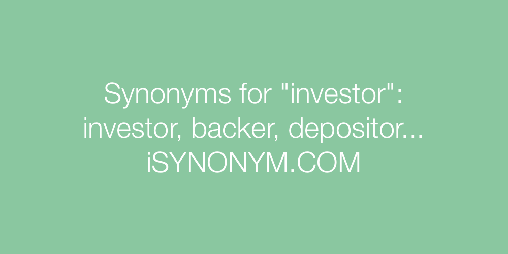 Synonyms investor