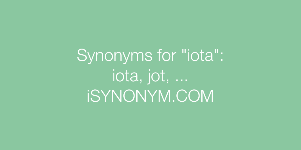 Synonyms iota
