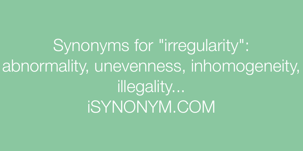Synonyms irregularity