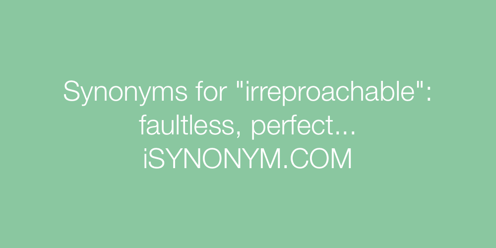 Synonyms irreproachable