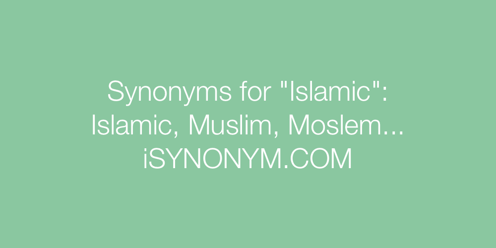 Synonyms Islamic