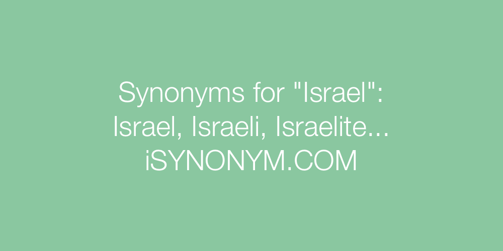 Synonyms Israel
