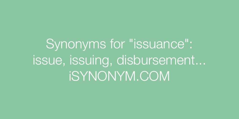 Synonyms issuance