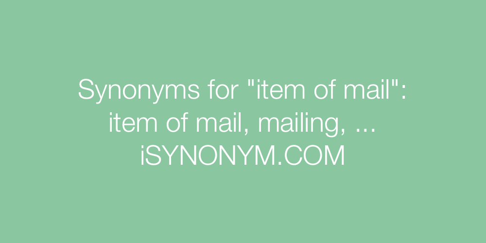 Synonyms item of mail