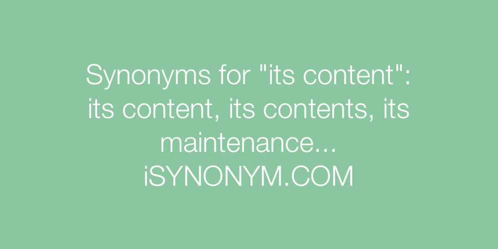Synonyms its content