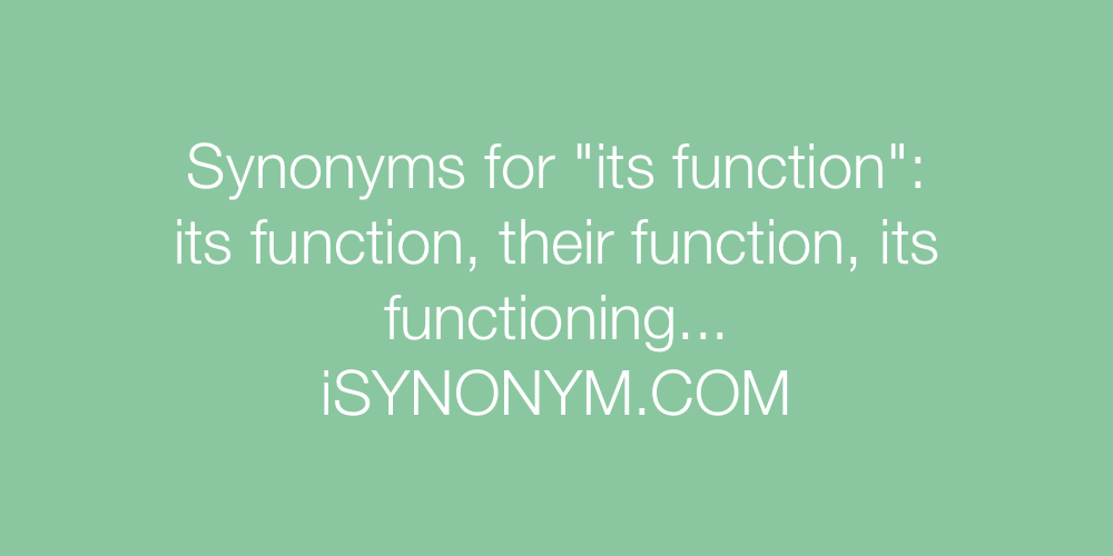 Synonyms its function