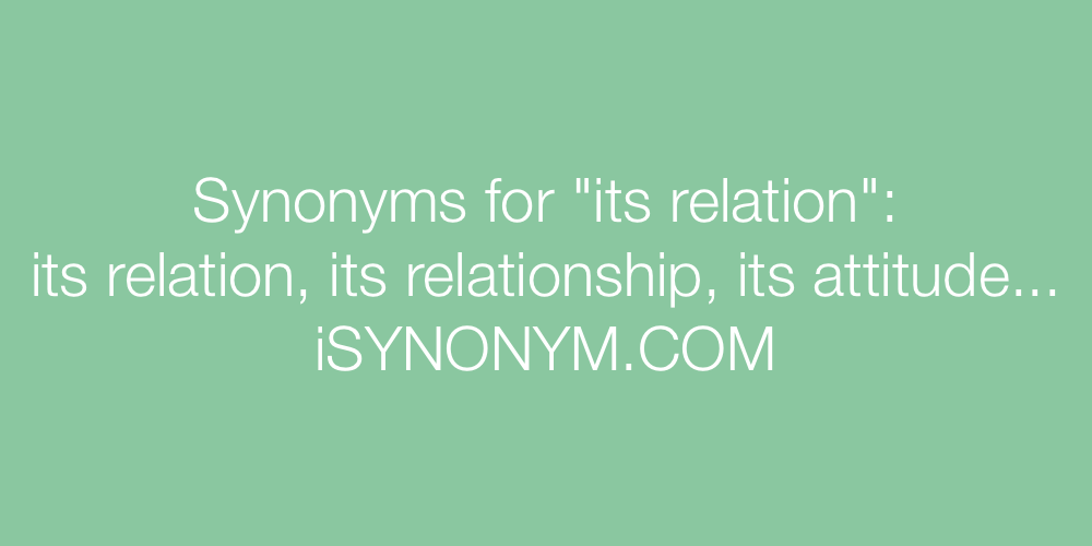 Synonyms its relation