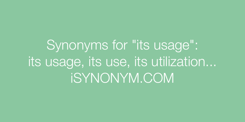 Synonyms its usage