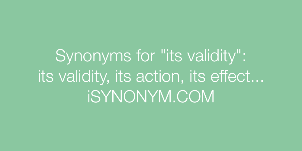 Synonyms its validity