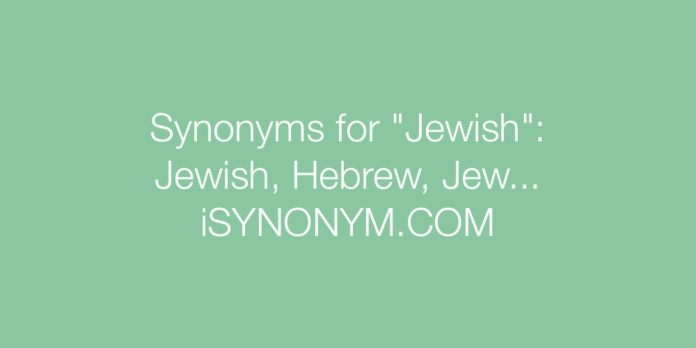 Synonyms Jewish