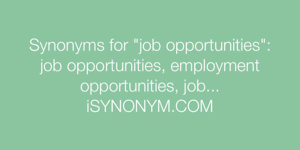 Synonyms job opportunities