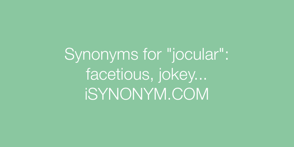 Synonyms jocular