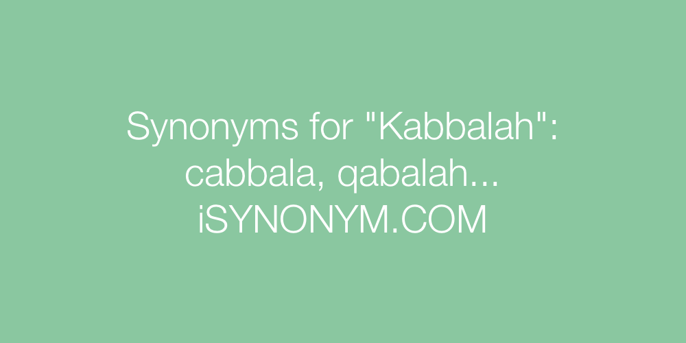 Synonyms Kabbalah