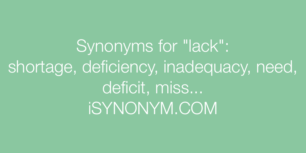 Synonyms lack