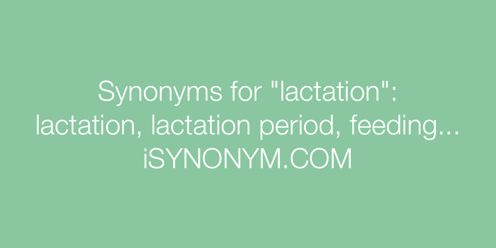 Synonyms lactation