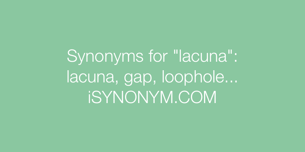 Synonyms lacuna