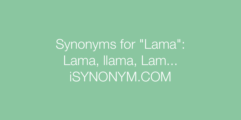 Synonyms Lama