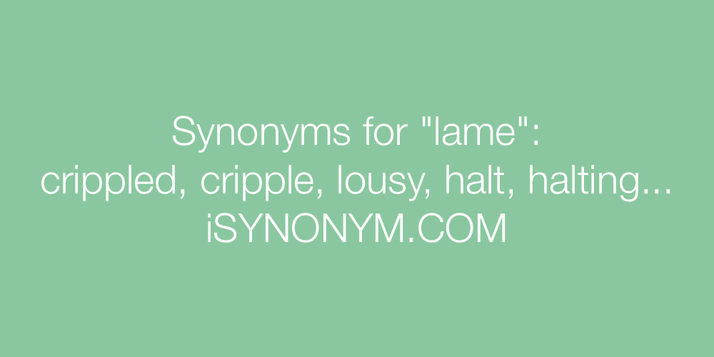 Synonyms lame