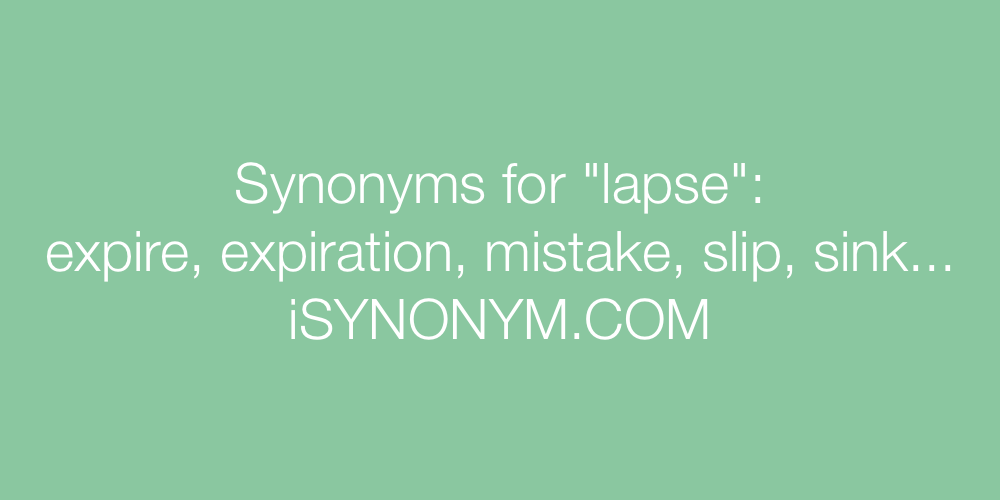 Synonyms lapse