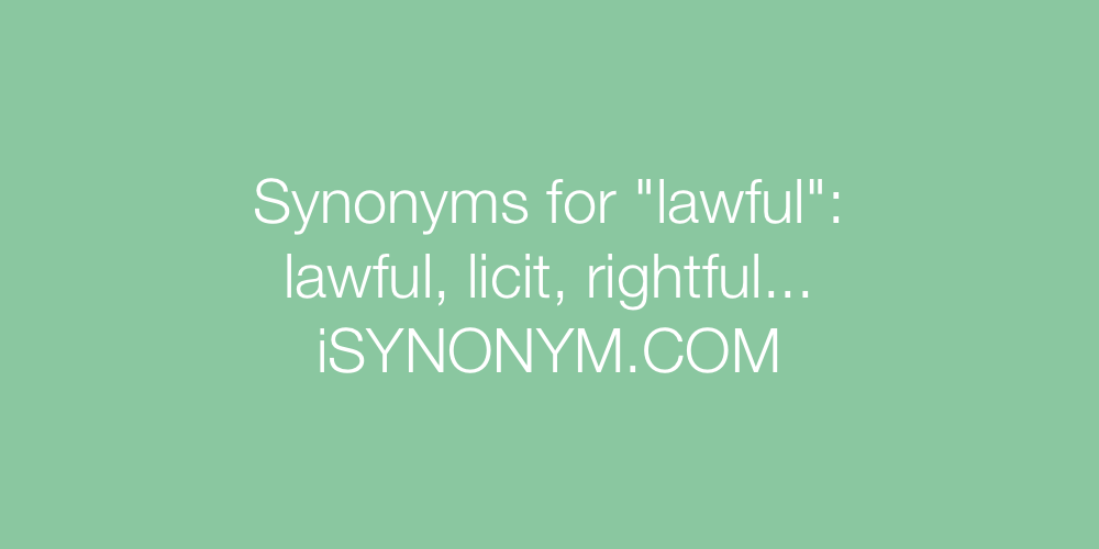 Synonyms lawful