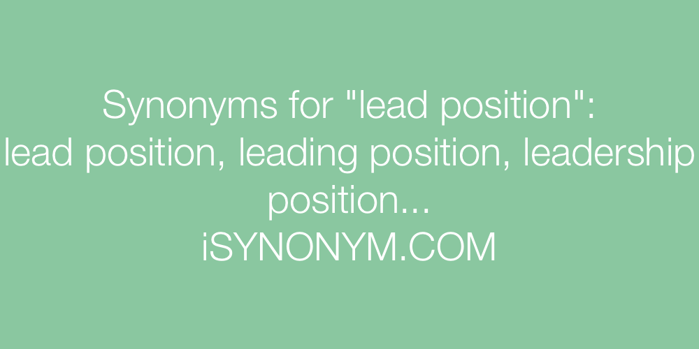 Synonyms lead position