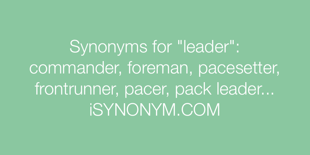 Synonyms leader