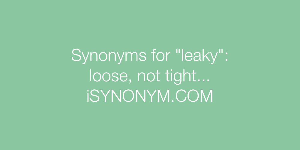 Synonyms leaky
