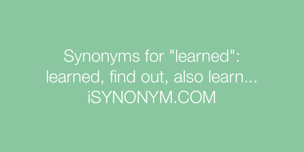 Synonyms learned