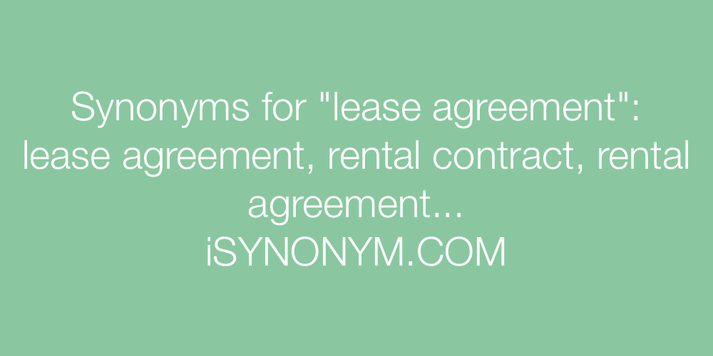 Synonyms lease agreement