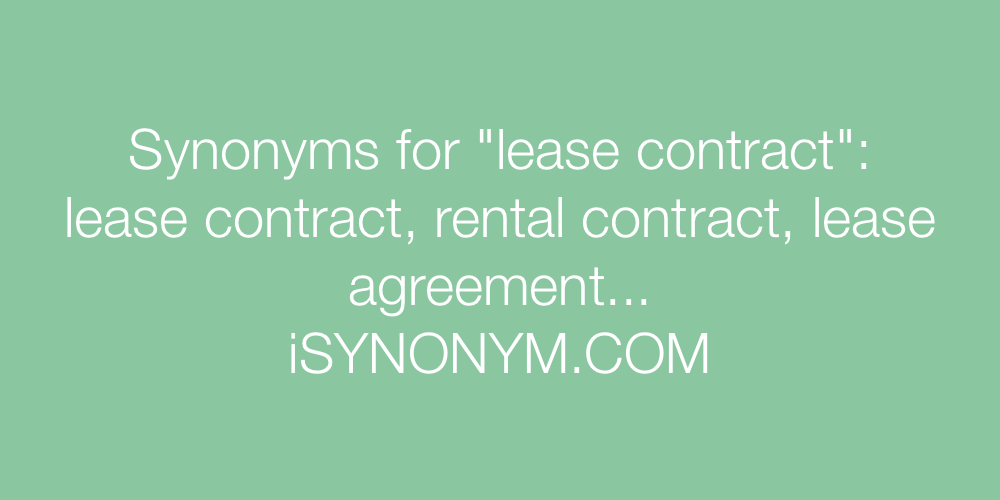 Synonyms lease contract
