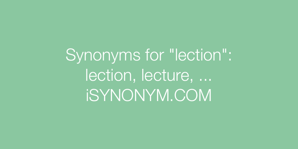 Synonyms lection