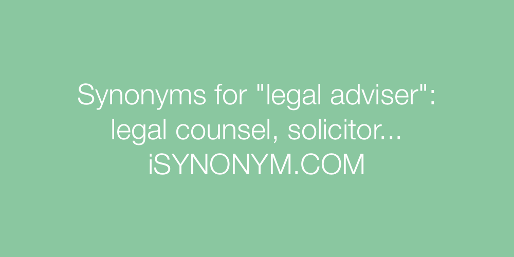 Synonyms legal adviser