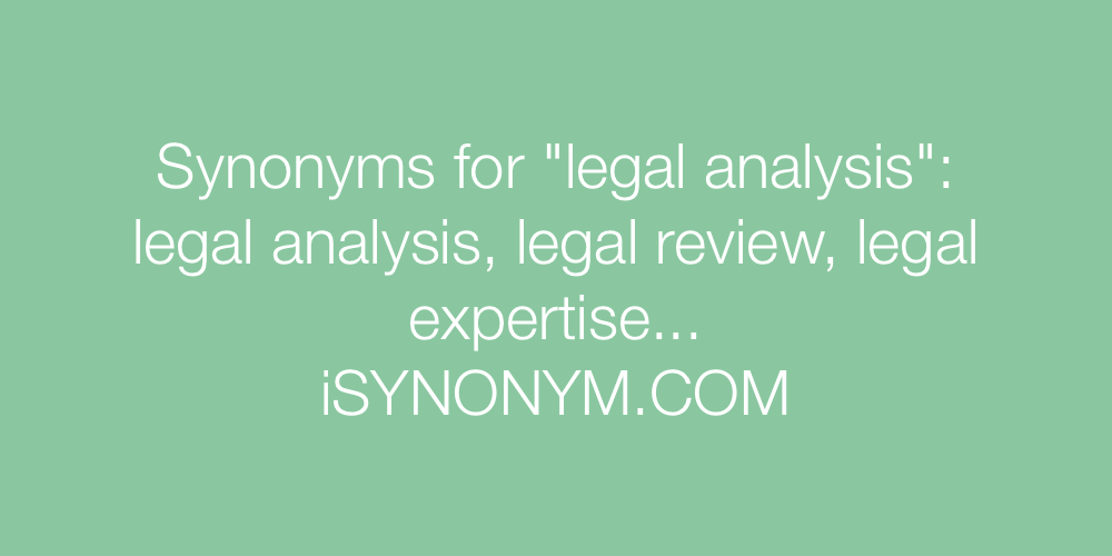 Synonyms legal analysis
