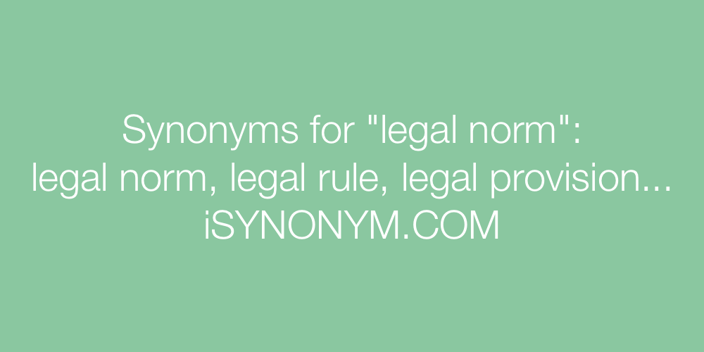 Synonyms legal norm