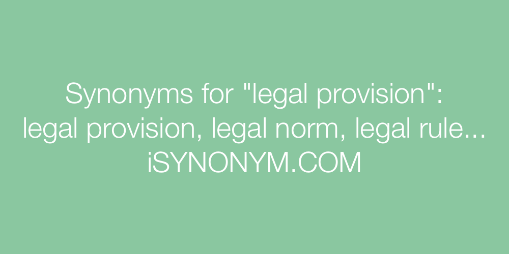 Synonyms legal provision