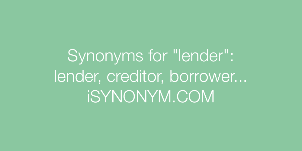 Synonyms lender