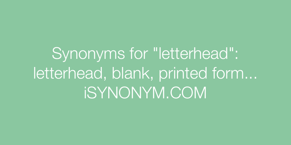 Synonyms letterhead