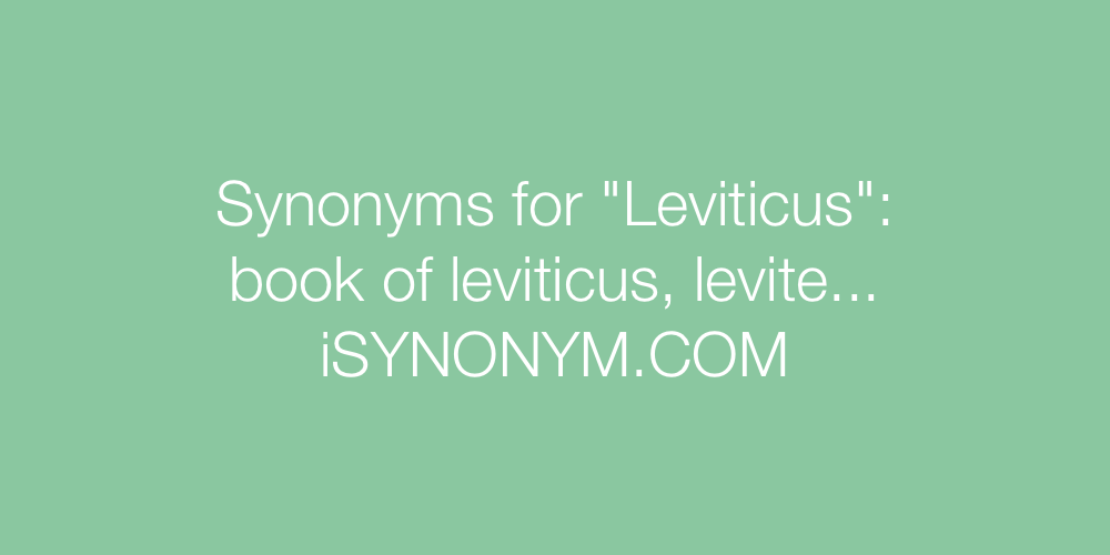 Synonyms Leviticus