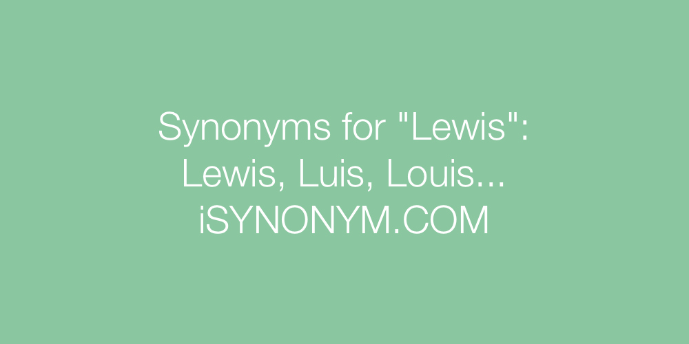 Synonyms Lewis
