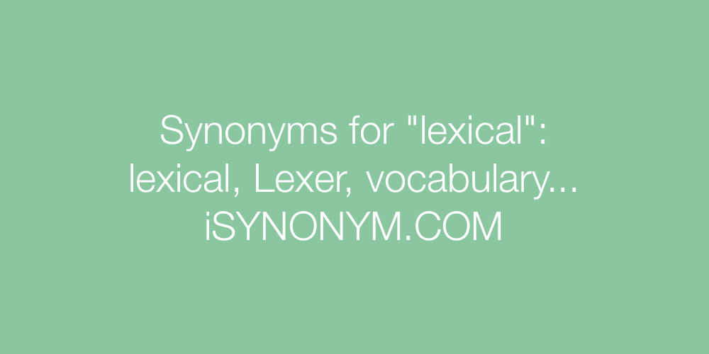 Synonyms lexical