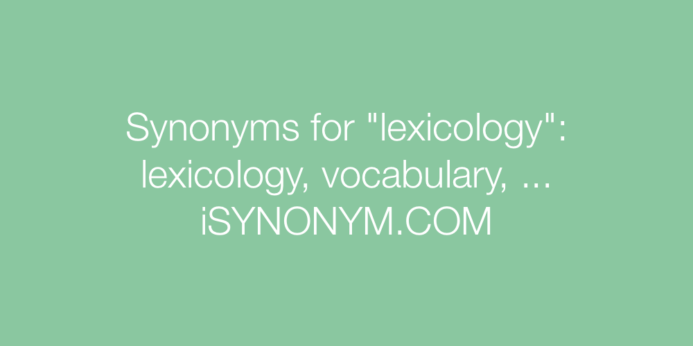 Synonyms lexicology